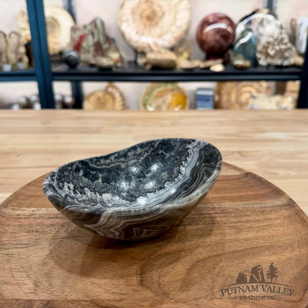 Handcrafted Mexican Zebra Onyx Oval Bowl 6’’ - Bowl