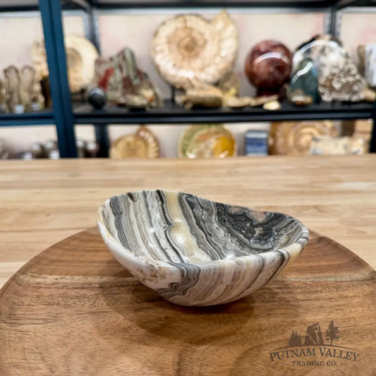 Handcrafted Mexican Zebra Onyx Oval Bowl 6’’ - Bowl