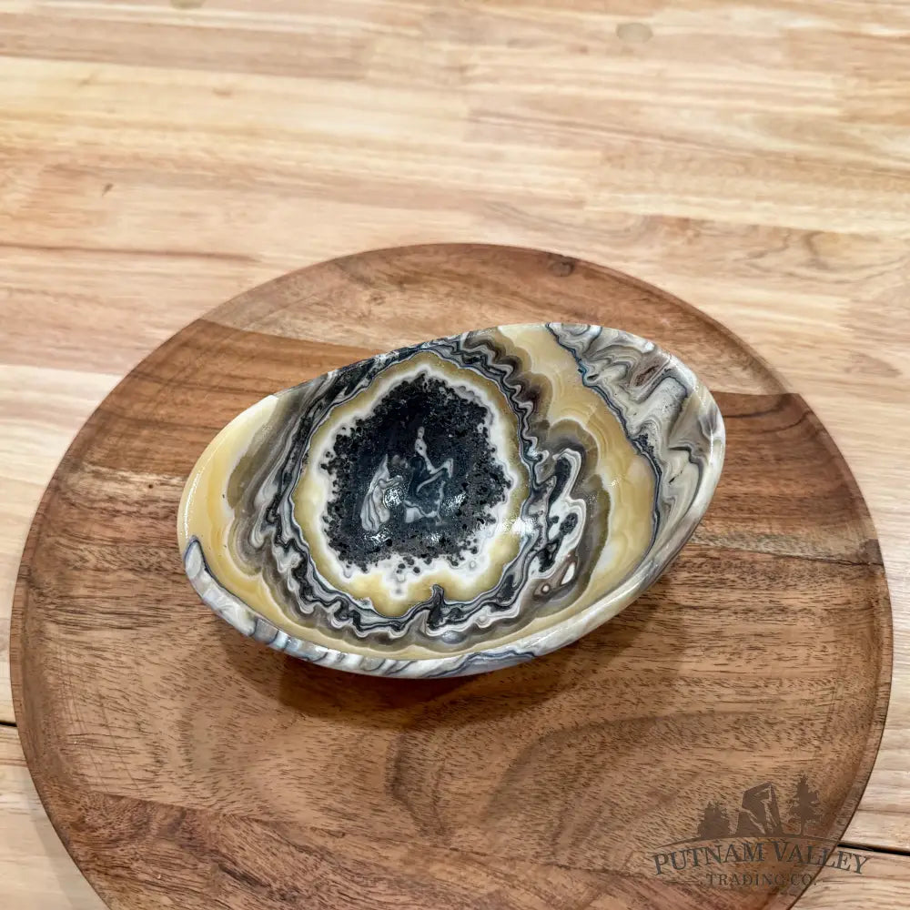 Handcrafted Mexican Zebra Onyx Oval Bowl 6’’ - Bowl