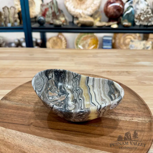 Handcrafted Mexican Zebra Onyx Oval Bowl 6’’ - Bowl