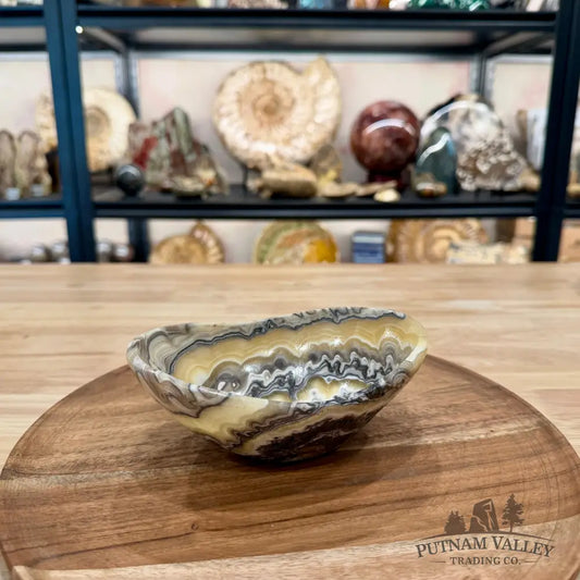 Handcrafted Mexican Zebra Onyx Oval Bowl 6’’ - Bowl