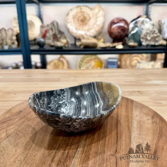 Handcrafted Mexican Zebra Onyx Oval Bowl 6’’ - Bowl