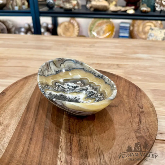 Handcrafted Mexican Zebra Onyx Oval Bowl 6’’ - Bowl