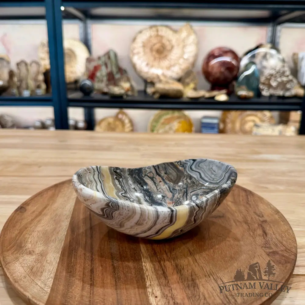 Handcrafted Mexican Zebra Onyx Oval Bowl 6’’ - Bowl