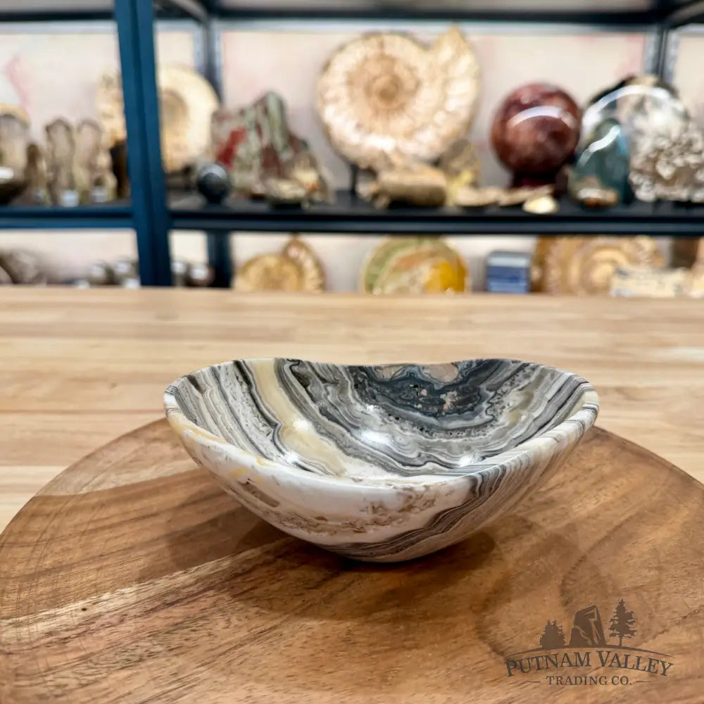Handcrafted Mexican Zebra Onyx Oval Bowl 6’’ - Bowl