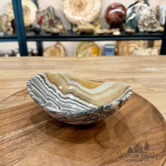 Handcrafted Mexican Zebra Onyx Oval Bowl 6’’ - Bowl