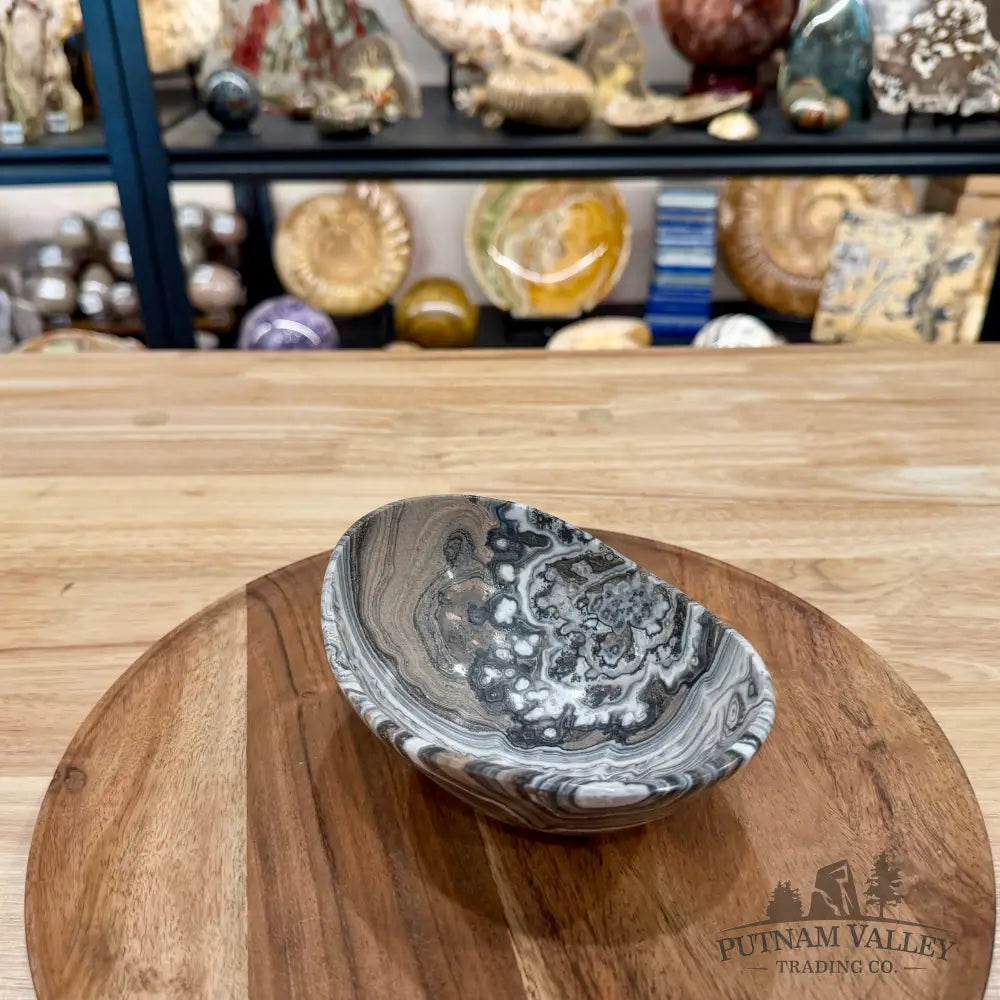 Handcrafted Mexican Zebra Onyx Oval Bowl 6’’ - Bowl