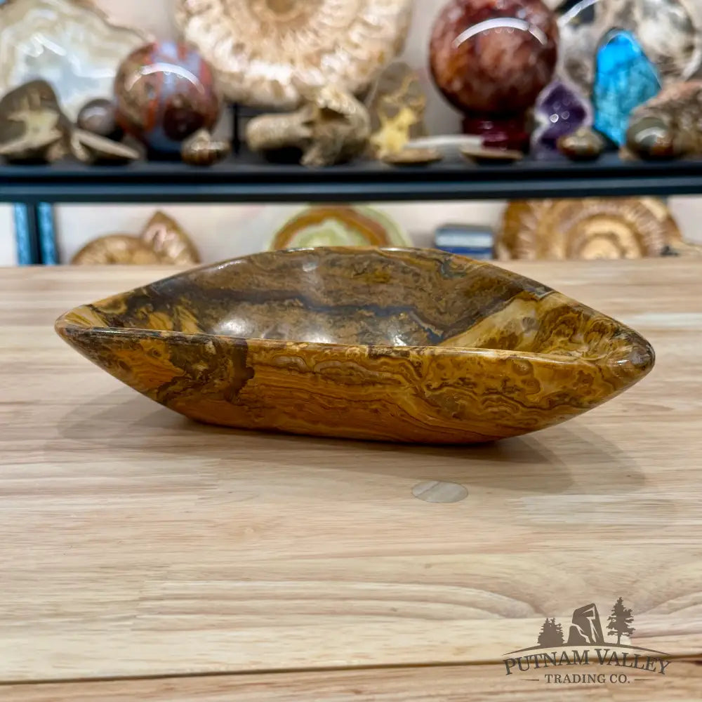 Handcrafted Moroccan Amber Onyx Bowl 9.25’’ - Bowl