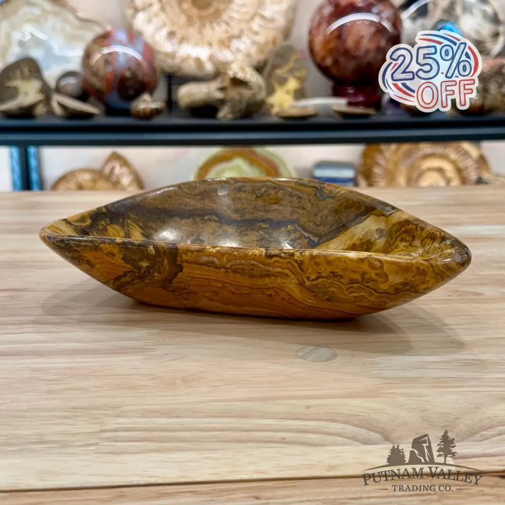 Handcrafted Moroccan Amber Onyx Bowl 9.25’’ - Bowl