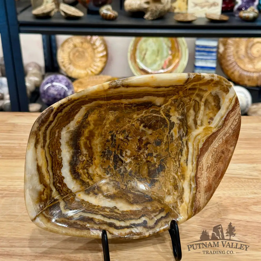 Handcrafted Moroccan Amber Onyx Bowl 9.75’’ - Bowl