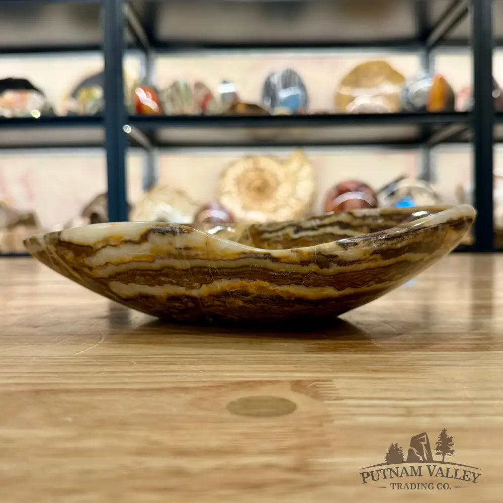 Handcrafted Moroccan Amber Onyx Bowl 9.75’’ - Bowl