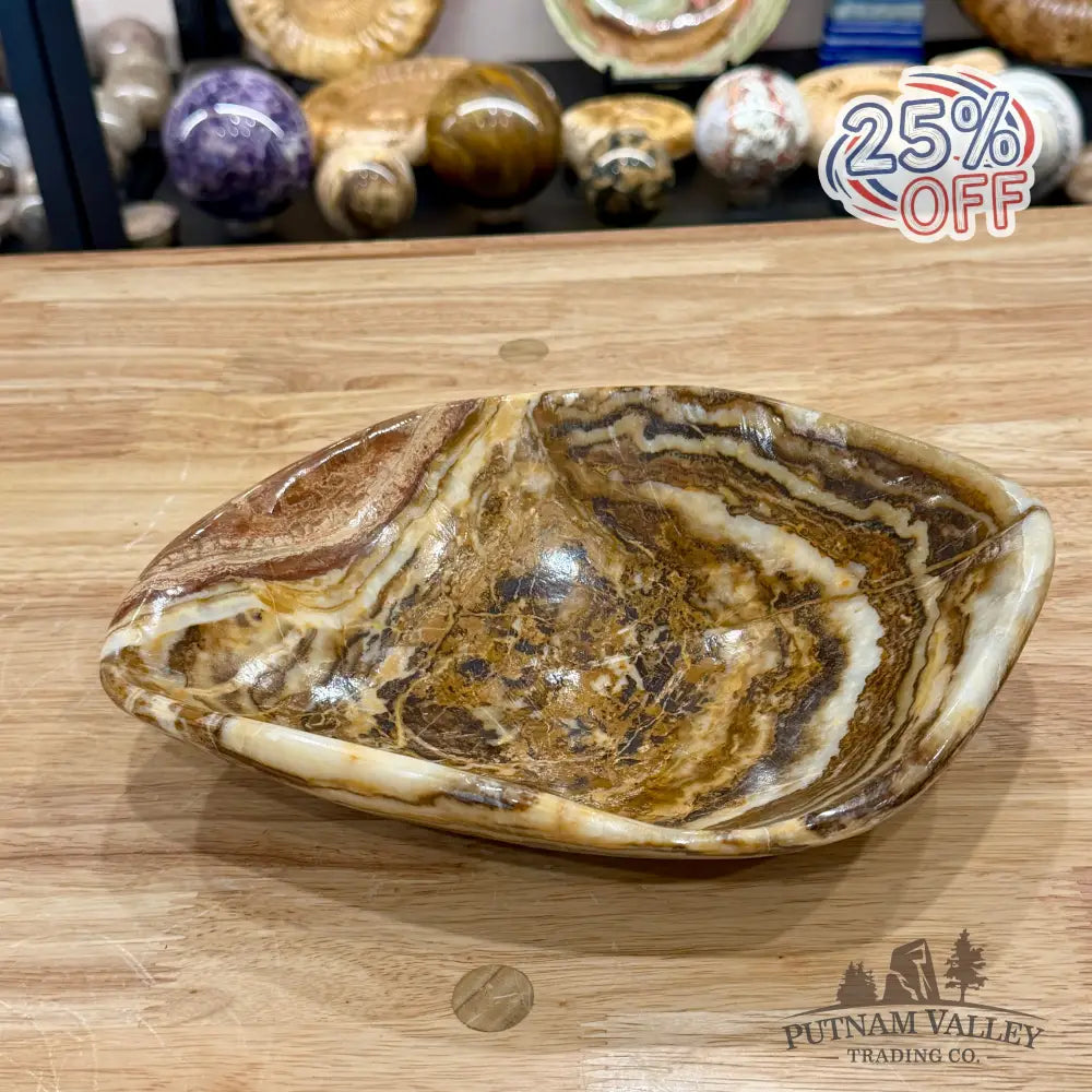 Handcrafted Moroccan Amber Onyx Bowl 9.75’’ - Bowl