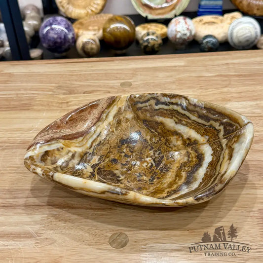 Handcrafted Moroccan Amber Onyx Bowl 9.75’’ - Bowl