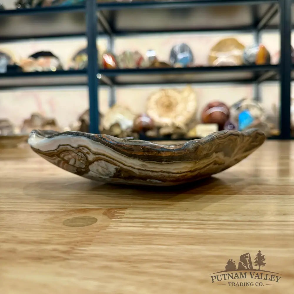 Handcrafted Moroccan Chocolate Onyx Bowl 9.6’’ - Bowl