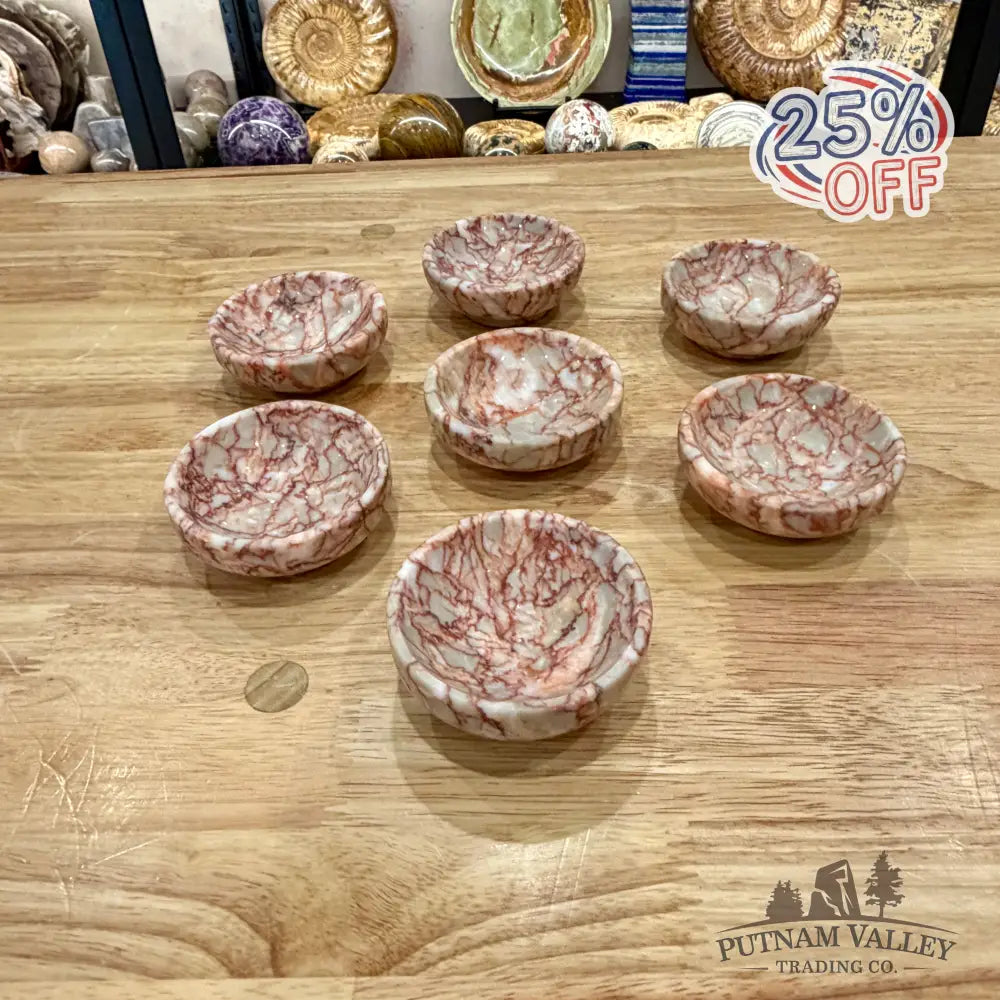 Handcrafted Red Network Jasper Bowls 3’’ - Bowl