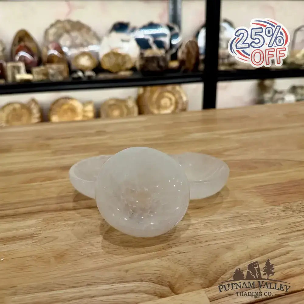 Handcrafted Selenite Bowl 3" - Putnam Valley Trading Co.