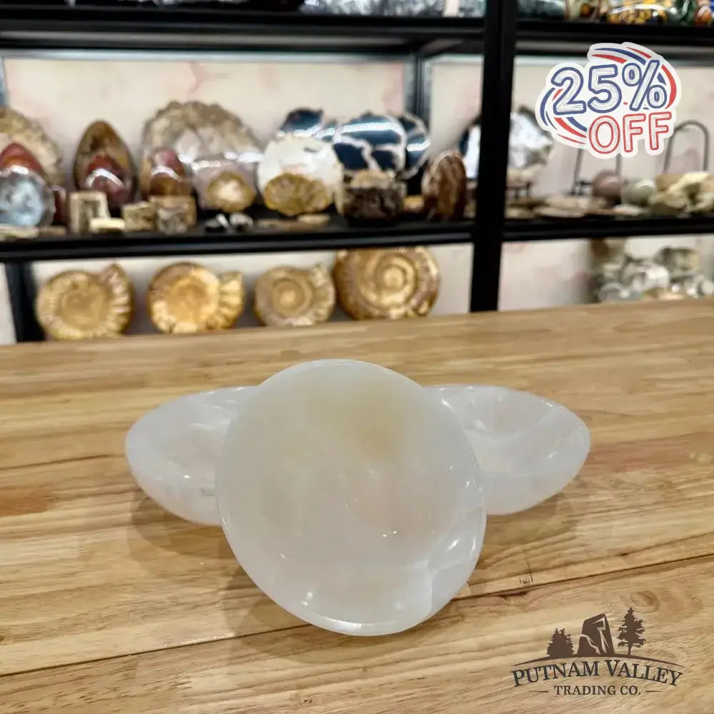 Handcrafted Selenite Bowl 5.5" - Putnam Valley Trading Co.