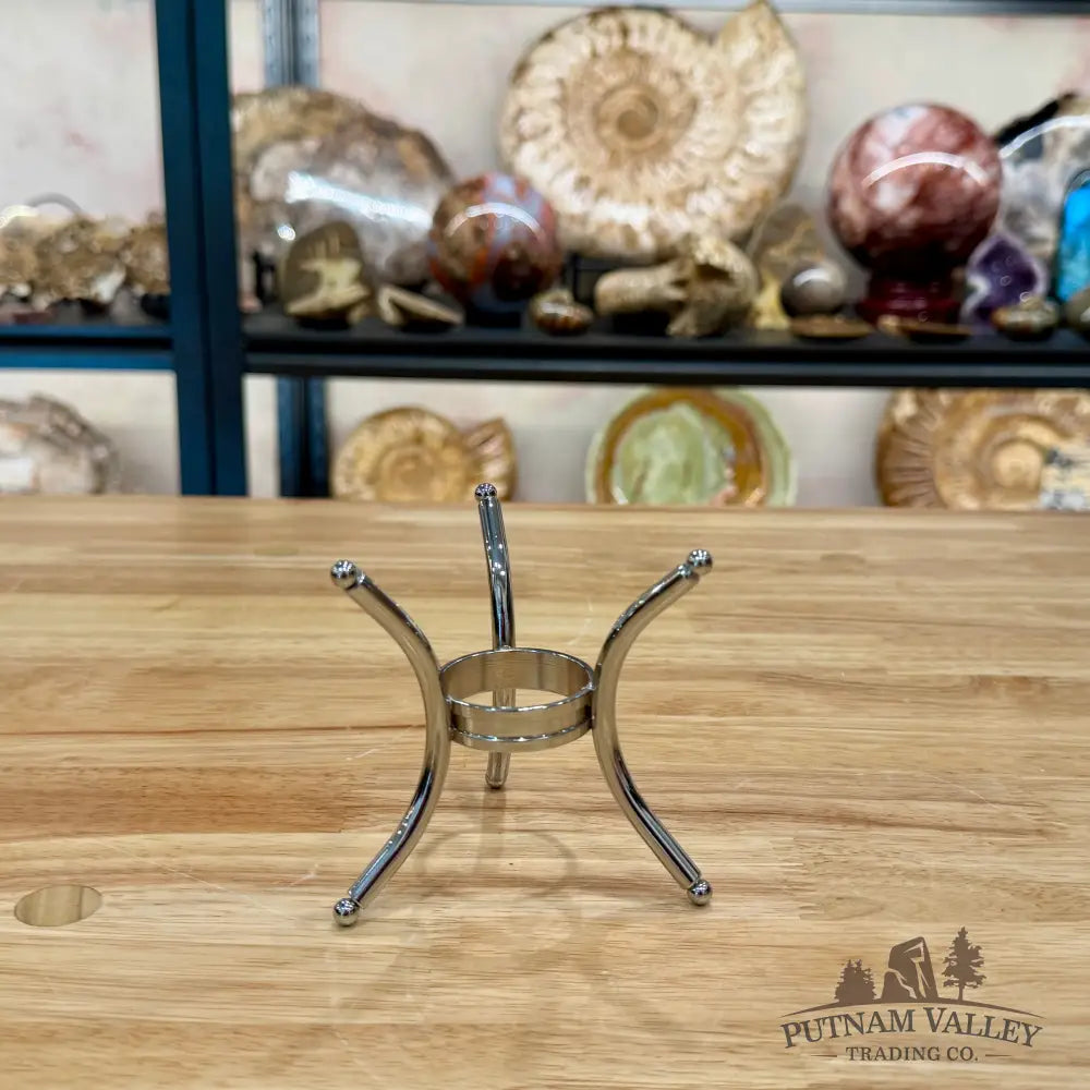 Heavy-Duty Metal Sphere Stand | Gunmetal or Silver Silver Display Stands