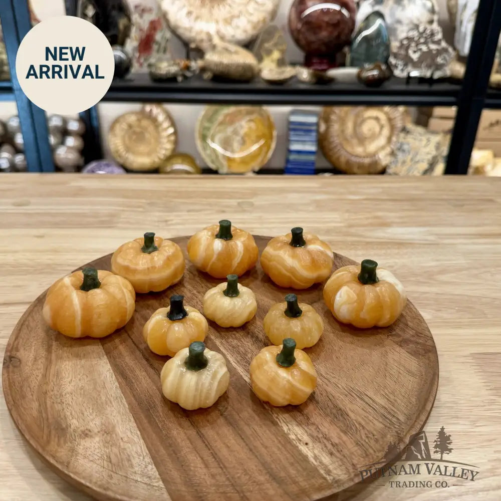 Honey Calcite Pumpkin Carving - Carved Object