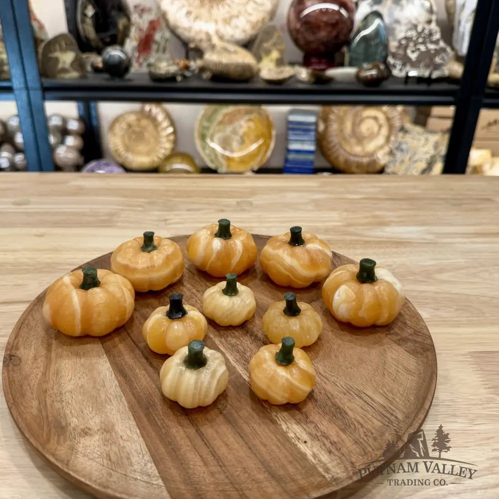 Honey Calcite Pumpkin Carving - Carved Object
