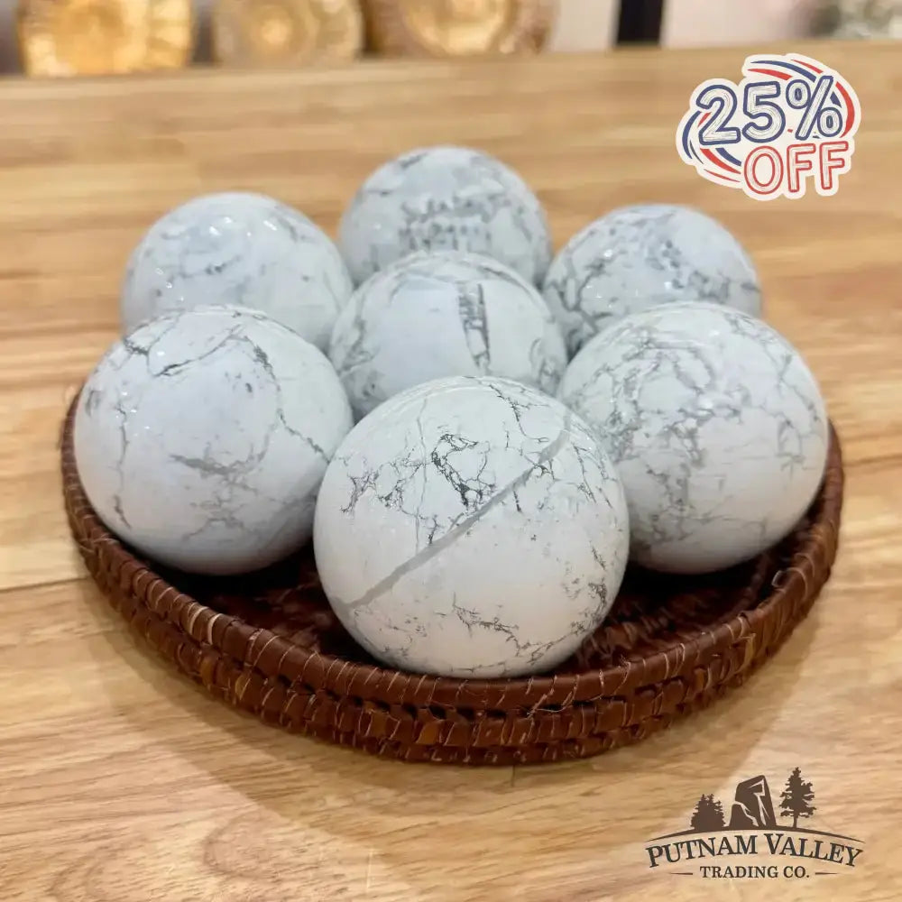 Howlite Spheres - Putnam Valley Trading Co.