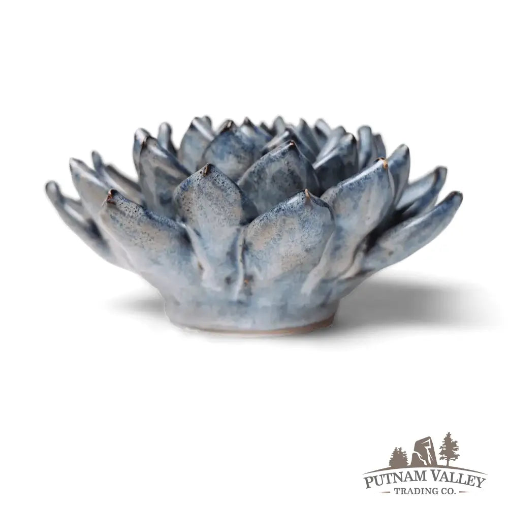 Ceramic Flower Wall Art Succulent Blue 6 Accent