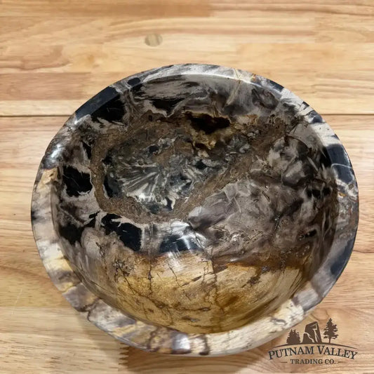 Real Indonesian Petrified Wood Rustic Bowl - Putnam Valley Trading Co.