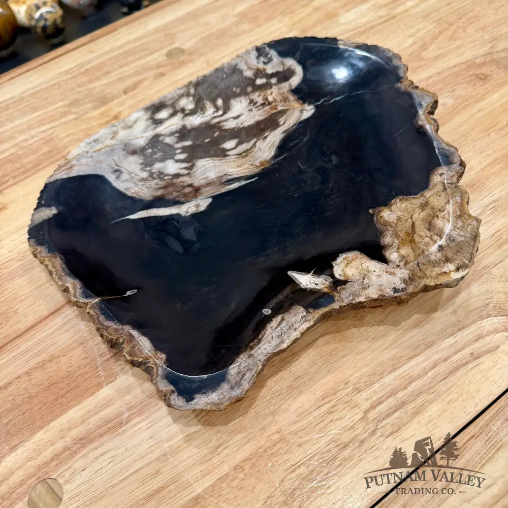 Indonesian Petrified Wood Rustic Plate 12.5’’ - Plate
