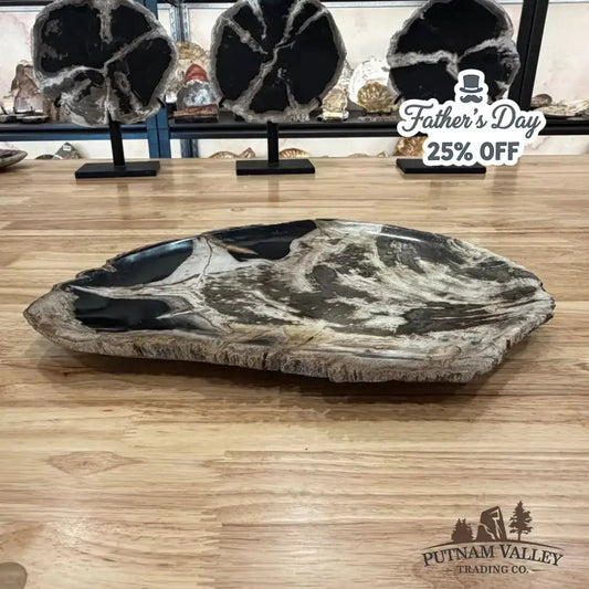Genuine Indonesian Petrified Wood Rustic Serving Platter - Putnam Valley Trading Co.