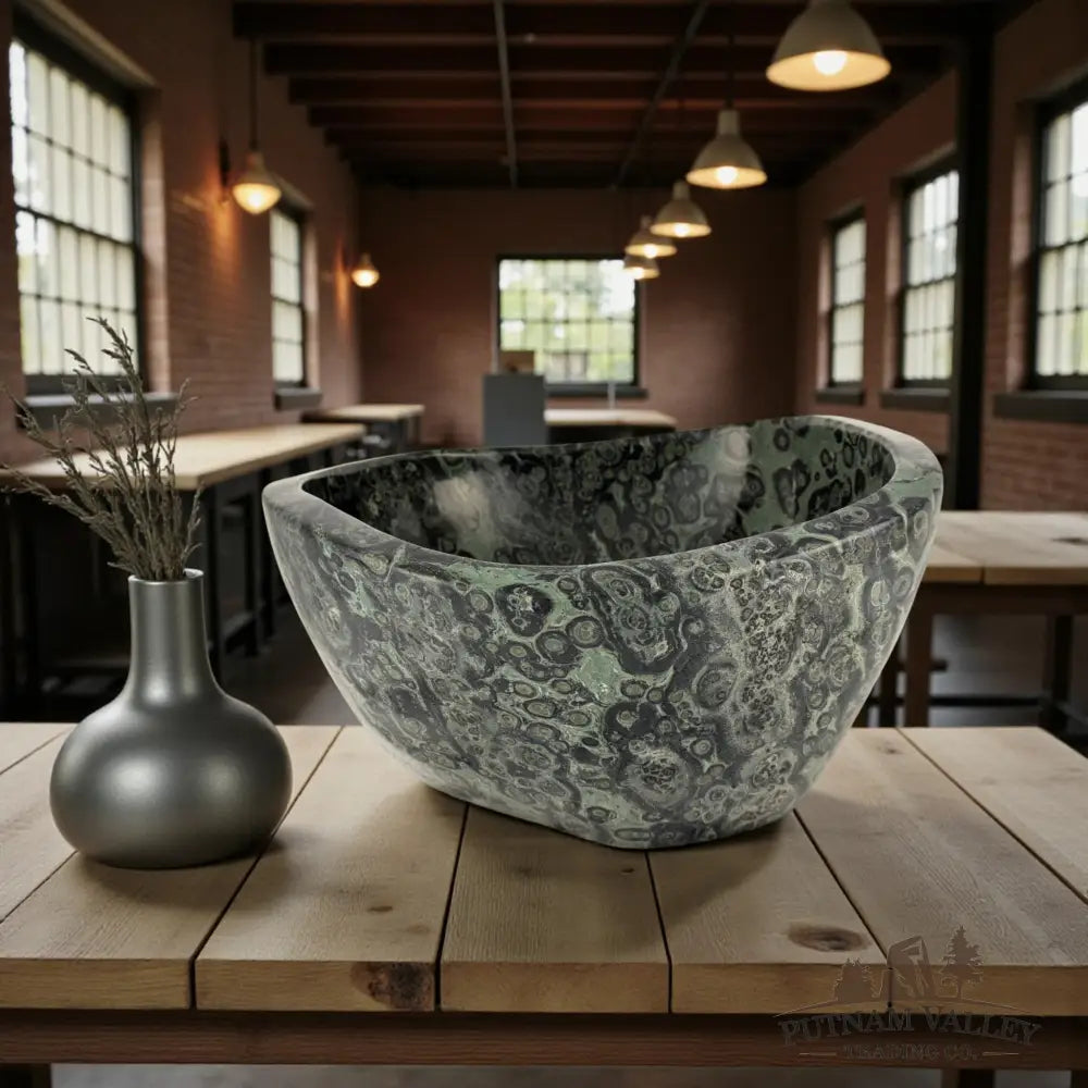 Green Kambaba Jasper Bowl Bowl