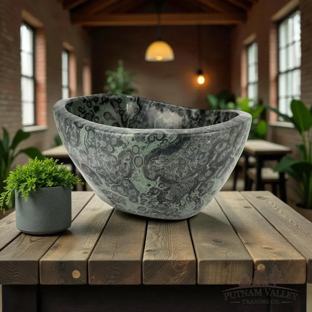 Green Kambaba Jasper Bowl Bowl