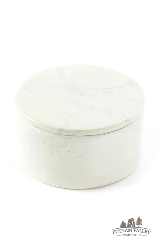 Natural Soapstone Round Storage Box