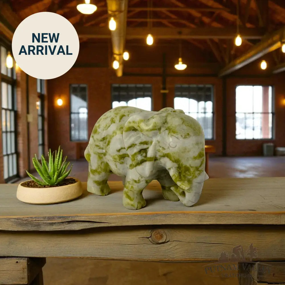 Lantian Jade Small Elephant Sculpture