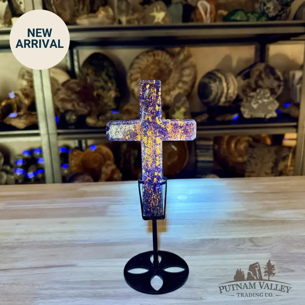 Lapis Lazuli Cross + Stand 9’’ - Free Standing Accent