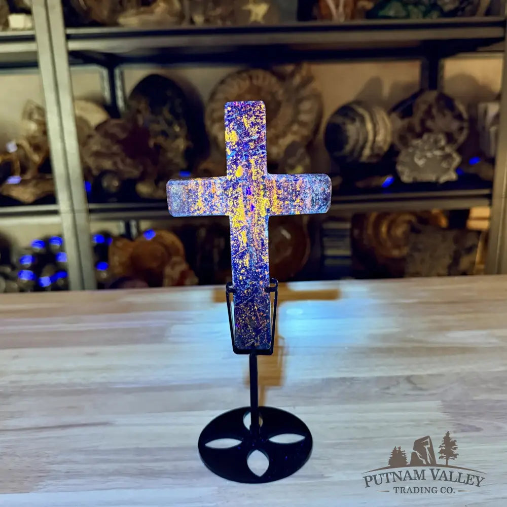 Lapis Lazuli Cross + Stand 9’’ - Free Standing Accent