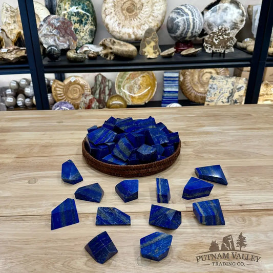 Lapis Lazuli Polished Freeforms (1 lb), UV Reactive Glow - Tumbled Stone