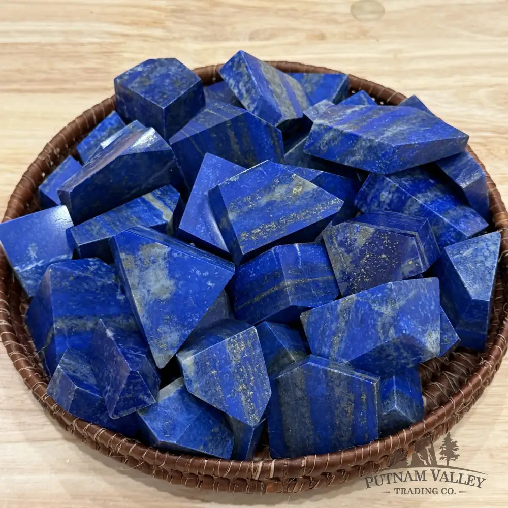 Lapis Lazuli Polished Freeforms (1 lb), UV Reactive Glow - Tumbled Stone