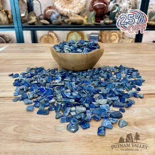 Tumbled Lapis Lazuli (½ lb) | Freeform, UV Reactive Glow - Tumbled Stone