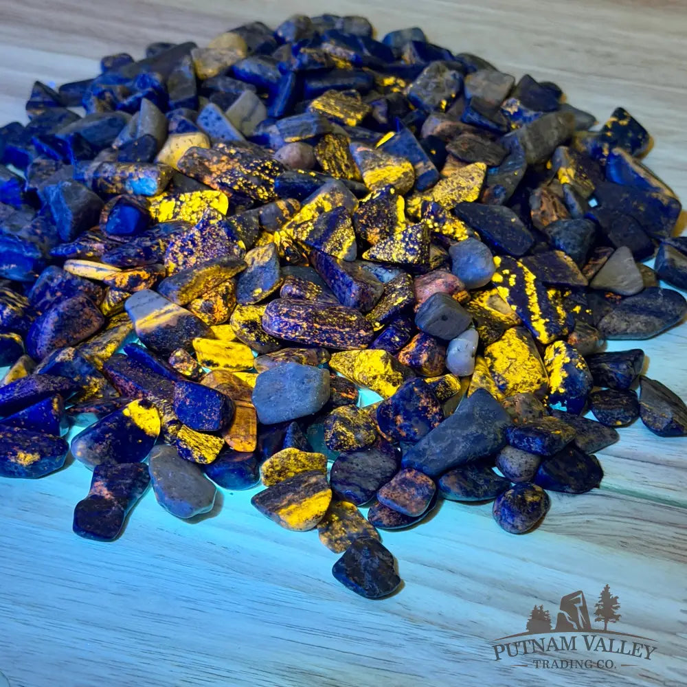 Tumbled Lapis Lazuli (½ lb) | Freeform, UV Reactive Glow - Tumbled Stone