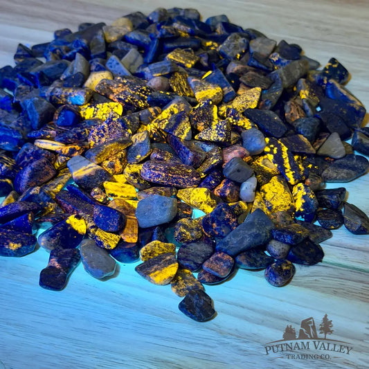 Tumbled Lapis Lazuli (½ lb) | Freeform, UV Reactive Glow - Tumbled Stone