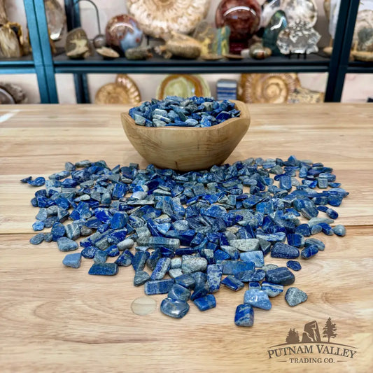 Tumbled Lapis Lazuli (½ lb) | Freeform, UV Reactive Glow - Tumbled Stone