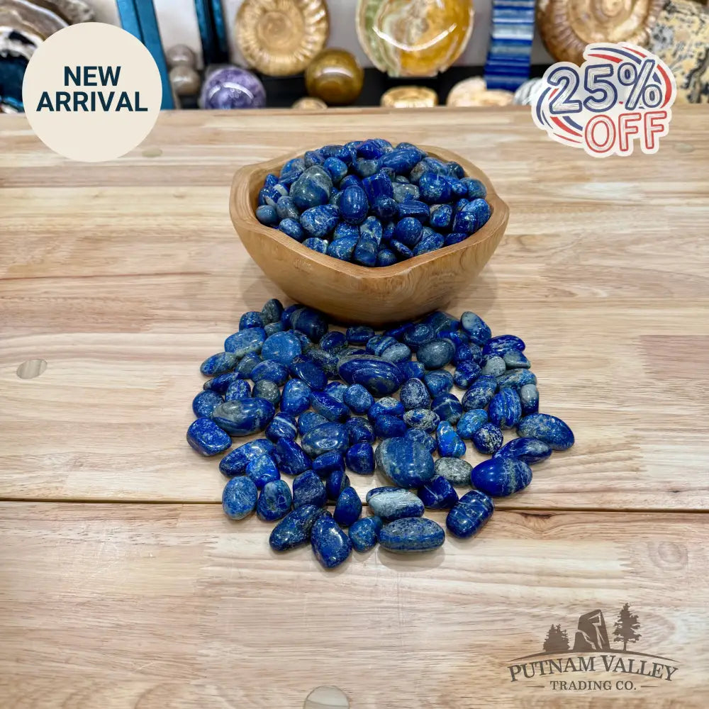 Tumbled Lapis Lazuli (½ lb) | Rounded, UV Reactive Glow - Tumbled Stone