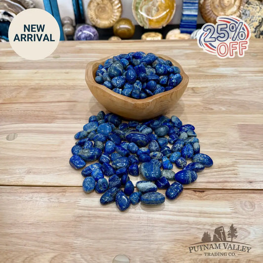 Tumbled Lapis Lazuli (½ lb) | Rounded, UV Reactive Glow - Tumbled Stone