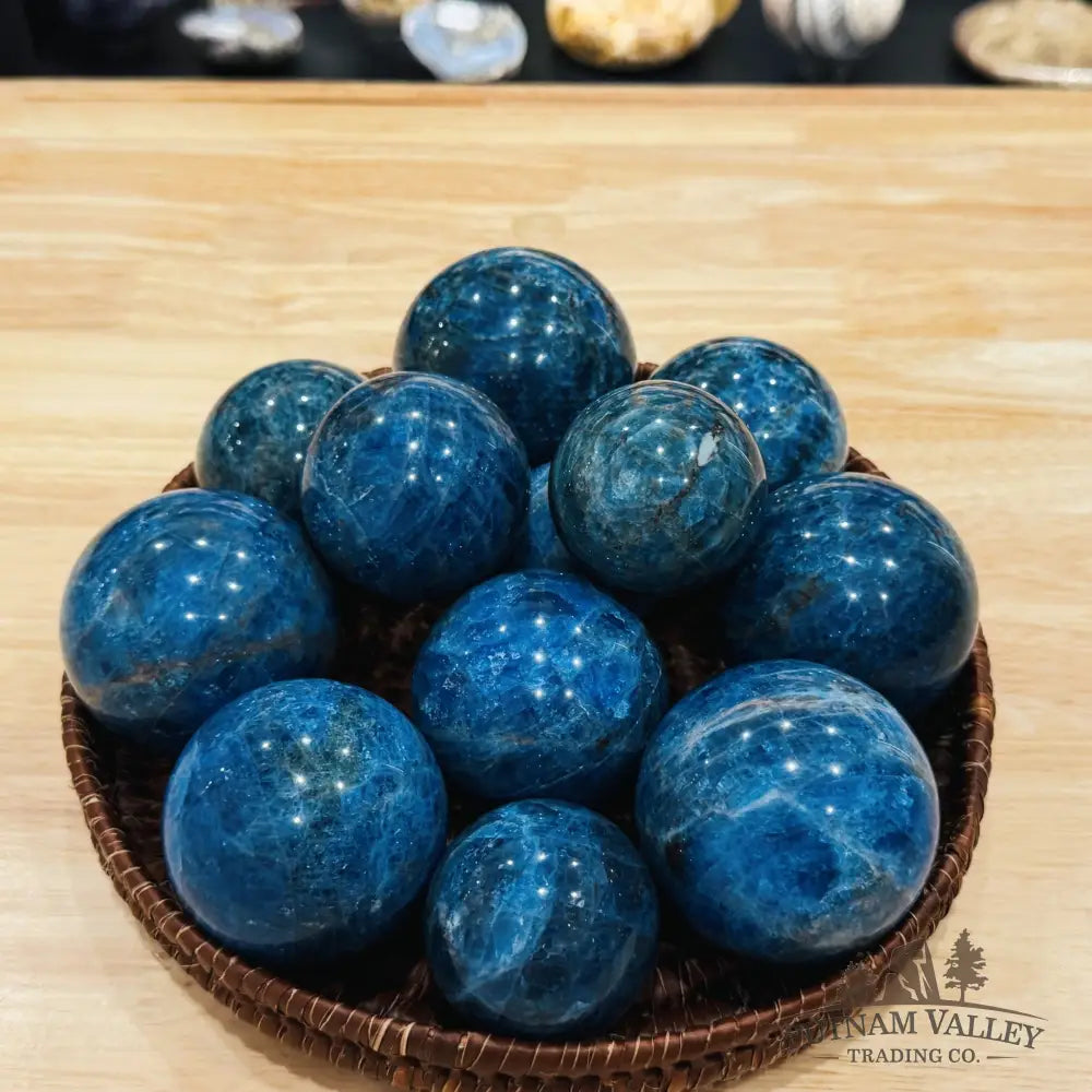 Blue Apatite Spheres | In Select Sizes - 1.7’’ - 1.99’’ - Sphere