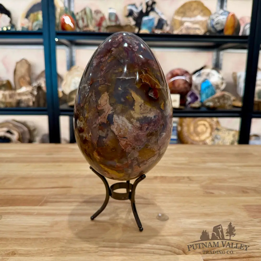 Madagascar Ocean Jasper Egg 8.02’’ + Stand - Egg