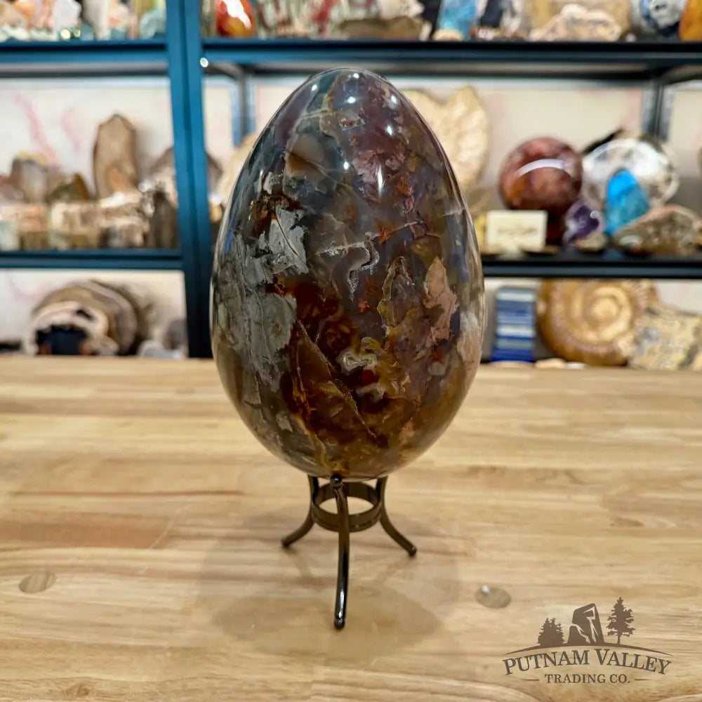 Madagascar Ocean Jasper Egg 8.02’’ + Stand - Egg