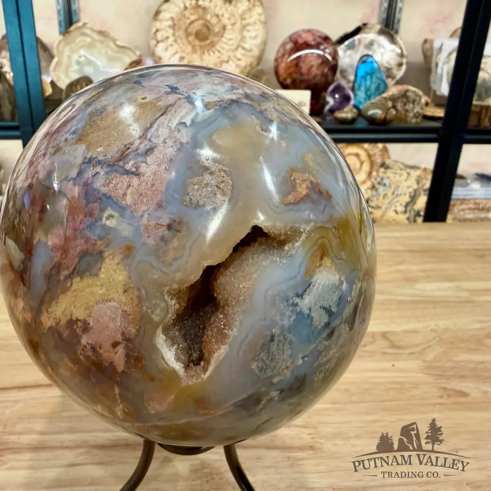 Madagascar Ocean Jasper Egg 8.02’’ + Stand - Egg