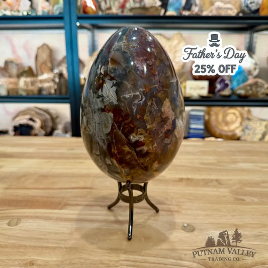 Madagascar Ocean Jasper Egg 8.02’’ + Stand - Egg