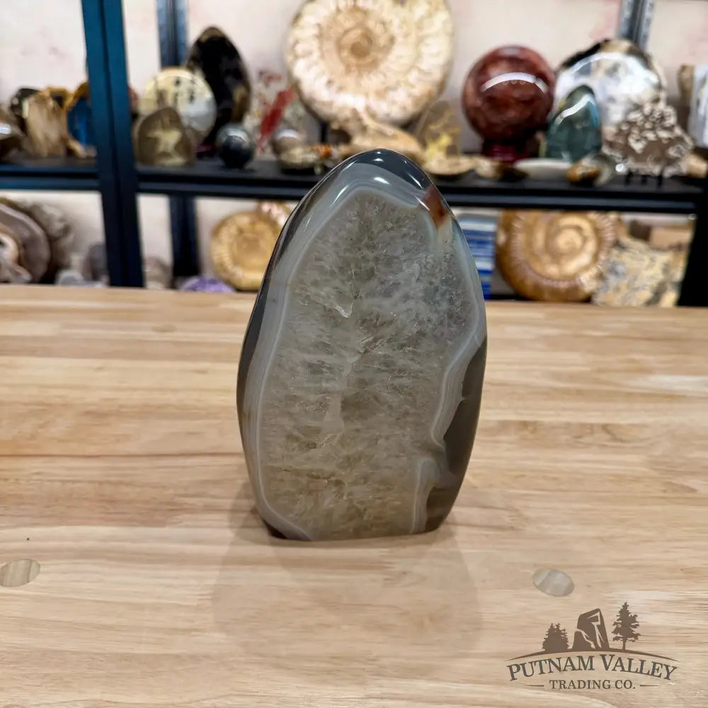 Madagascar Polished Agate Table Accent with Quartz Center 7.6’’ - Accent