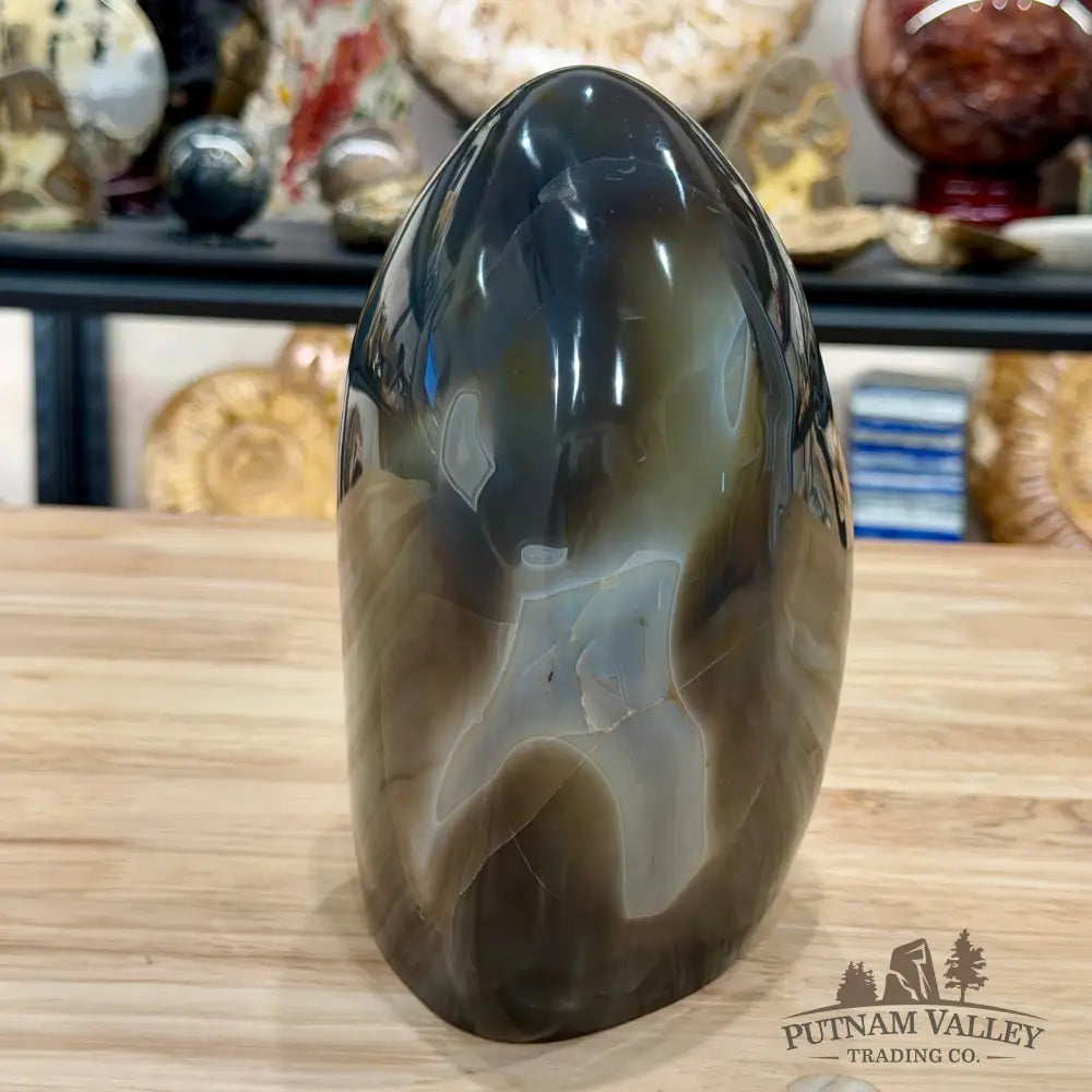 Madagascar Polished Agate Table Accent with Quartz Center 7.6’’ - Accent